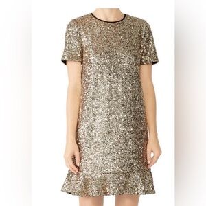 Draper James Gold Sequin Mini Dress